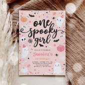 ワンガール不気味かわいいハロウィーン幽霊1st誕生日 招待状