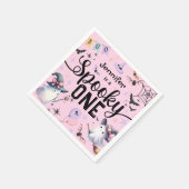 ワンガール不気味かわいい幽霊ハロウィーン1歳の誕生日 スタンダードカクテルナプキン (角)