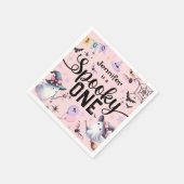 ワンガール不気味かわいい幽霊ハロウィーン1歳の誕生日 スタンダードカクテルナプキン (角)