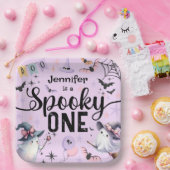 ワンガール不気味かわいい幽霊ハロウィーン1歳の誕生日 ペーパープレート (パーティー)