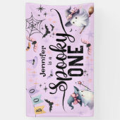 ワンガール不気味かわいい幽霊ハロウィーン1歳の誕生日 横断幕 (縦)