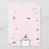 ワンガール不気味ハロウィーン1st誕生日かわいい幽霊 招待状 (裏面)