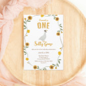 ワンガ間抜けースイエローワイルドフラワー誕生日 招待状