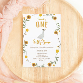 ワンガ間抜けースイエローワイルドフラワー誕生日 招待状