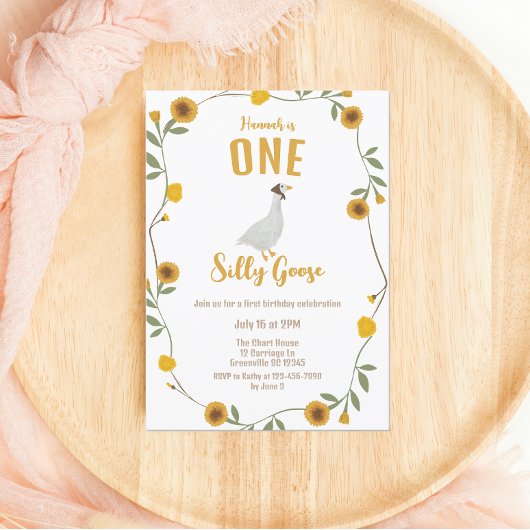 ワンガ間抜けースイエローワイルドフラワー誕生日 招待状