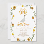 ワンガ間抜けースイエローワイルドフラワー誕生日 招待状 (正面)