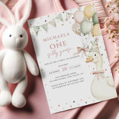 ワンガ間抜けースウォーターカラー第1誕生日 招待状