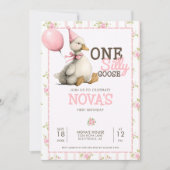 ワンガ間抜けースカスタムパステルピンク1st誕生日 招待状 (正面)