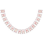 ワンガ間抜けースガールコテージコアピンク1st誕生日 バンティングフラッグ (全)