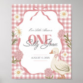 ワンガ間抜けースガールコテージコアピンク1st誕生日 ポスター (正面)