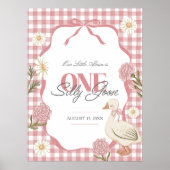 ワンガ間抜けースガールコテージコアピンク1st誕生日 ポスター (正面)