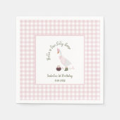 ワンガ間抜けースガールズピンクジンガム1歳 スタンダードカクテルナプキン (正面)