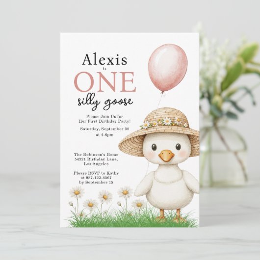 ワンガ間抜けースガールズファースト誕生日 招待状 (スタンド正面)