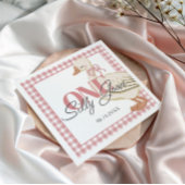 ワンガ間抜けースガールピンクコテージコア スタンダードカクテルナプキン