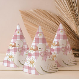 ワンガ間抜けースガールピンクコテージコア パーティーハット