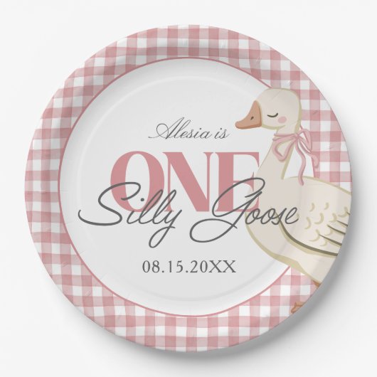 ワンガ間抜けースガールピンクコテージコア ペーパープレート (正面)