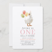 ワンガ間抜けースガールピンクジンガム1歳 招待状 (正面)