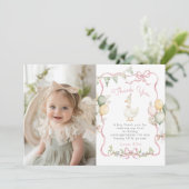 ワンガ間抜けースガール誕生日写真サンキューカード 招待状 (スタンド正面)