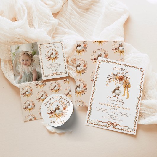 ワンガ間抜けースガール誕生日写真サンキューカード 招待状