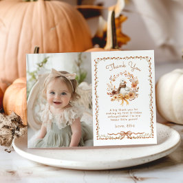 ワンガ間抜けースガール誕生日写真サンキューカード 招待状