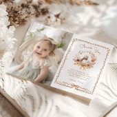 ワンガ間抜けースガール誕生日写真サンキューカード 招待状