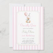 ワンガ間抜けースセージ1stバースデーガール招待状 招待状 (正面)