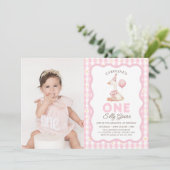 ワンガ間抜けースデイジーギンガム1stバースデーフォト 招待状 (スタンド正面)