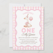 ワンガ間抜けースデイジーギンガム1st誕生日 招待状 (正面)