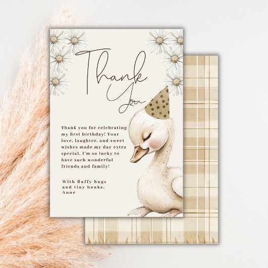 ワンガ間抜けースニュートラルボホベビー1st誕生日 サンキューカード