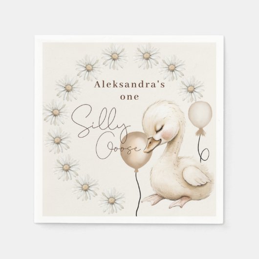 ワンガ間抜けースニュートラルボホベビー1st誕生日 スタンダードカクテルナプキン (正面)