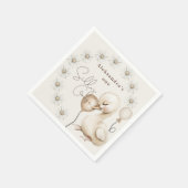 ワンガ間抜けースニュートラルボホベビー1st誕生日 スタンダードカクテルナプキン (角)