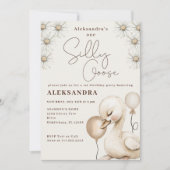 ワンガ間抜けースニュートラルボホベビー1st誕生日 招待状 (正面)