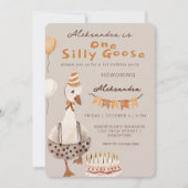 ワンガ間抜けースニュートラル性別1歳の誕生日パーティー 招待状 (正面)