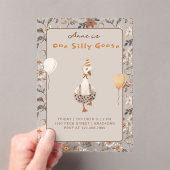 ワンガ間抜けースニュートラル1歳の誕生日パーティー アクリル招待状 (インサイチュ (ポータブル))