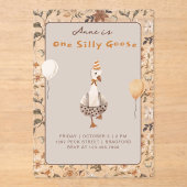 ワンガ間抜けースニュートラル1歳の誕生日パーティー アクリル招待状 (正面)