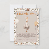 ワンガ間抜けースニュートラル1歳の誕生日パーティー サンキューカード (正面)