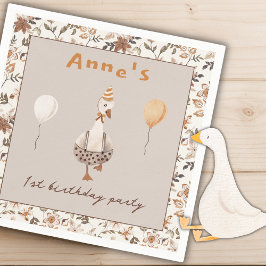 ワンガ間抜けースニュートラル1歳の誕生日パーティー スタンダードカクテルナプキン