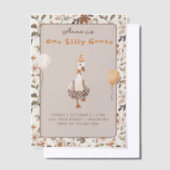 ワンガ間抜けースニュートラル1歳の誕生日パーティー ベラム紙招待状 (オフセット)