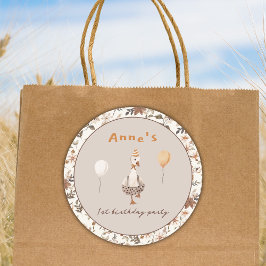 ワンガ間抜けースニュートラル1歳の誕生日パーティー ラウンドシール