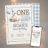 ワンガ間抜けースパーソナライズされた1歳のパーティー 招待状