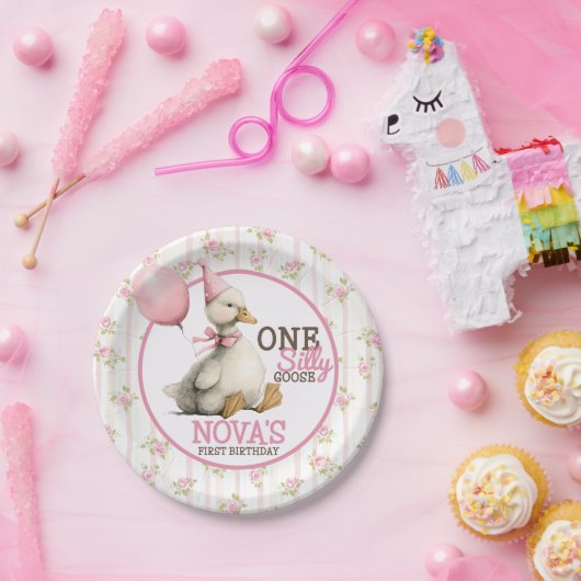 ワンガ間抜けースピパーソナライズされたンク1歳の誕生日 ペーパープレート (パーティー)