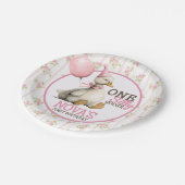 ワンガ間抜けースピパーソナライズされたンク1歳の誕生日 ペーパープレート (アングル)