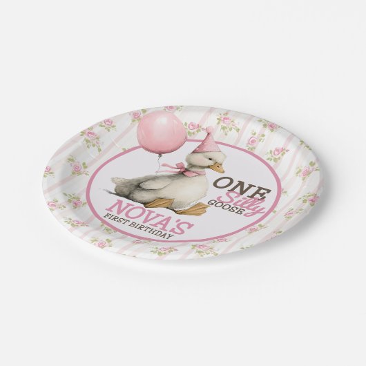 ワンガ間抜けースピパーソナライズされたンク1歳の誕生日 ペーパープレート (アングル)