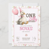 ワンガ間抜けースピパーソナライズされたンク1歳の誕生日 招待状 (正面)