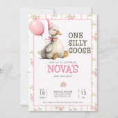 ワンガ間抜けースピパーソナライズされたンク1歳の誕生日 招待状 (正面)