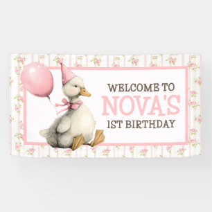 ワンガ間抜けースピパーソナライズされたンク1歳の誕生日 横断幕