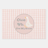 ワンガ間抜けースピンクガールの誕生日パーティー ラッピングペーパーシート (正面)