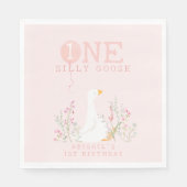 ワンガ間抜けースピンクガールズ1st誕生日 スタンダードランチョンナプキン (正面)