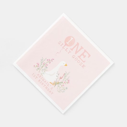 ワンガ間抜けースピンクガールズ1st誕生日 スタンダードランチョンナプキン (角)