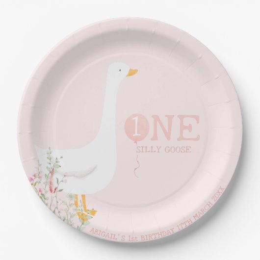 ワンガ間抜けースピンクガールズ1st誕生日 ペーパープレート (正面)